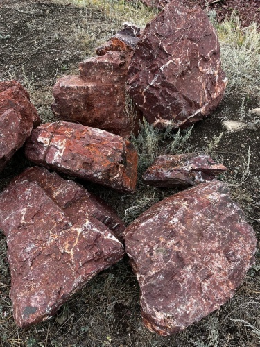 Камни для ландшафтного дизайна красно-фиолетовые 10-60 килограмм купить в Электрогорске