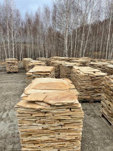 Плитняк златолит жёлтый для фасада 1,5-3 см купить в Электрогорске