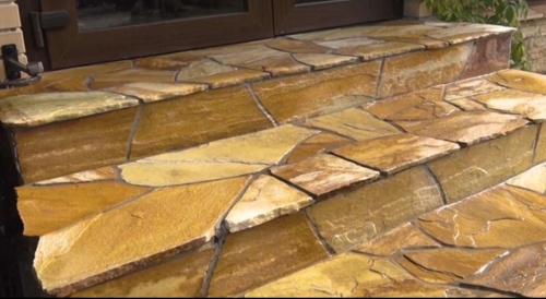 Плитняк златолит жёлтый золотистый для отмостки купить в Электрогорске